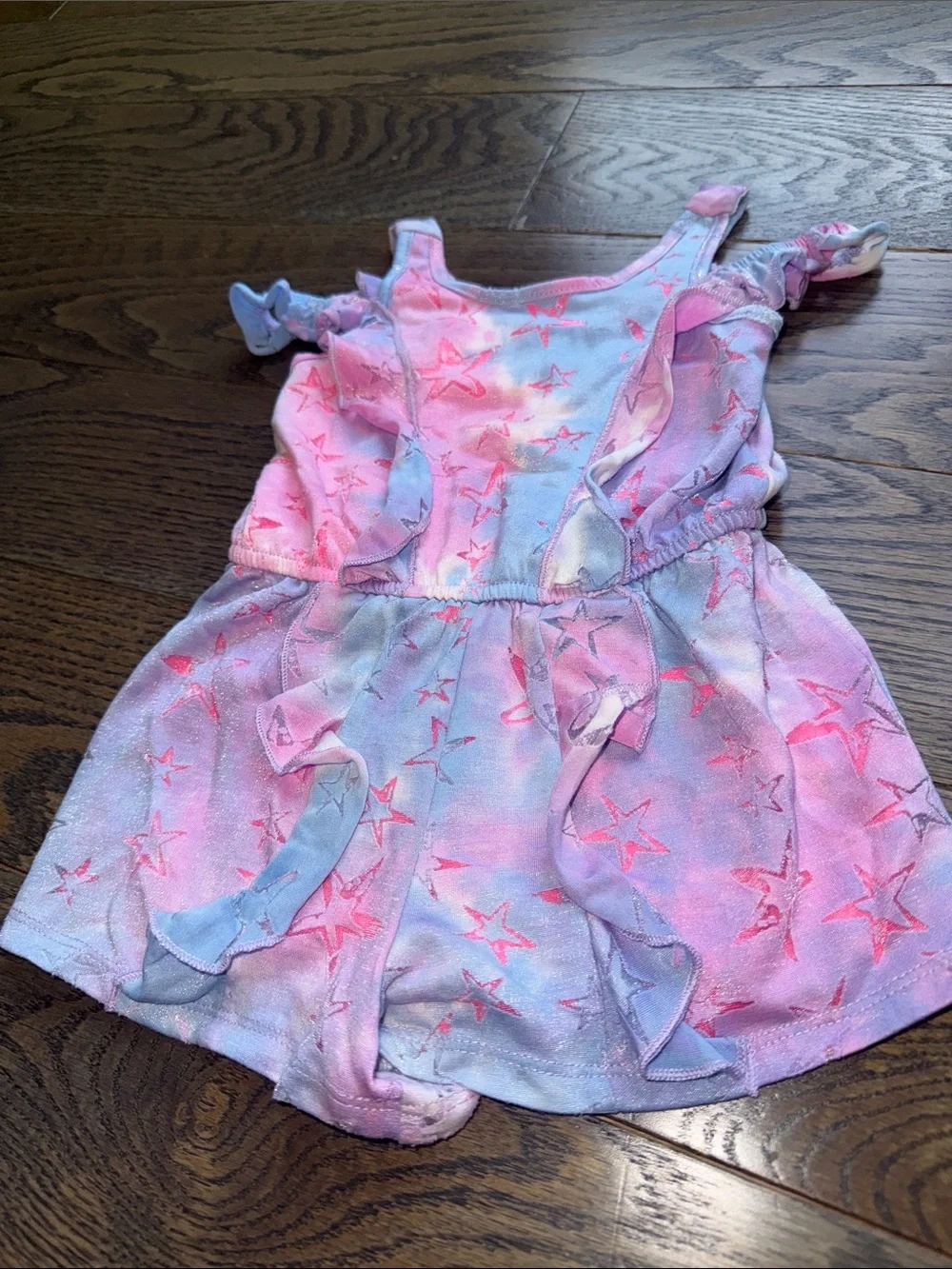 Sara Sara Pink and Light Blue Star Romper 18-24 months baby 2t toddler euc